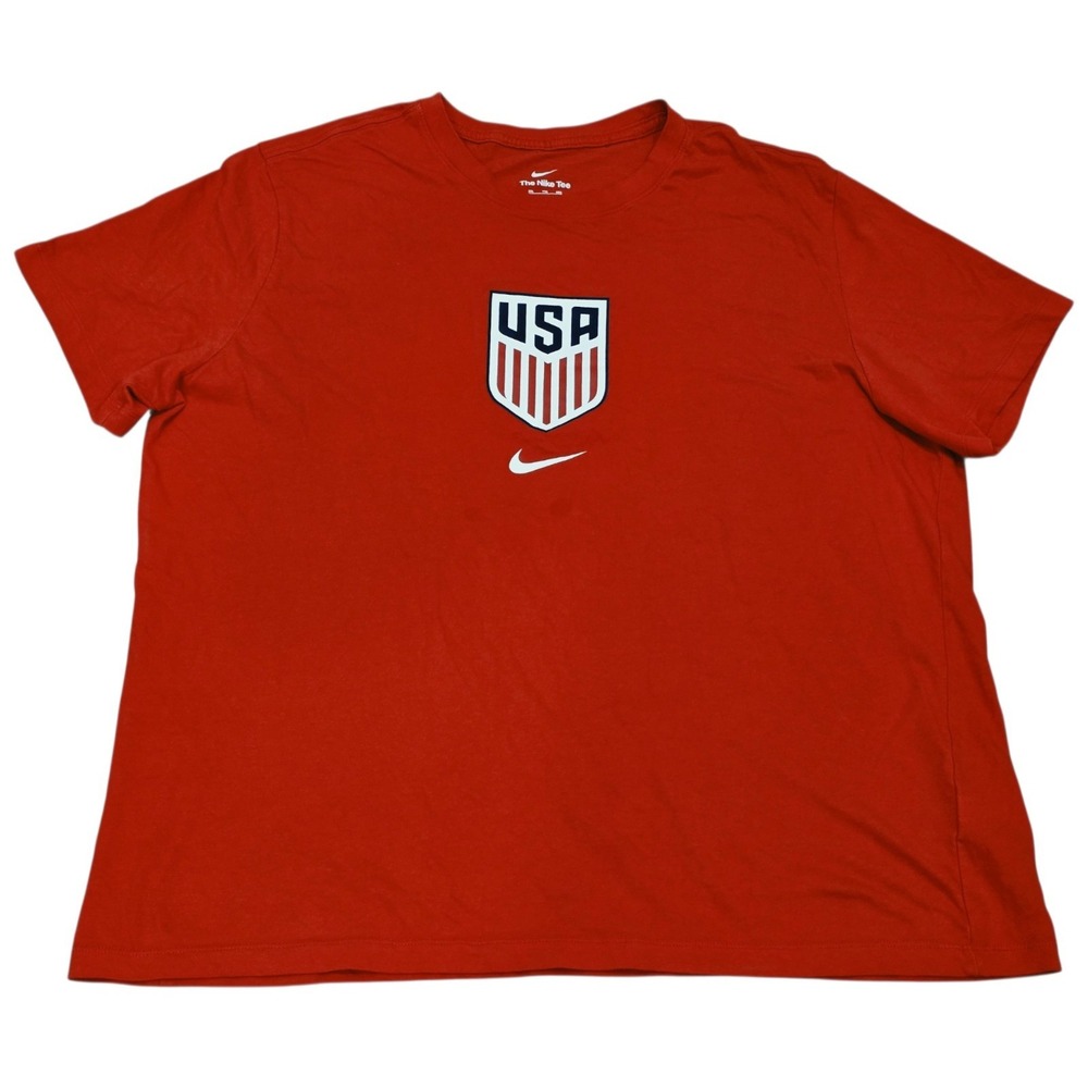 Nike USA Soccer USMNT T-Shirt Men's XXL Red Team USA Crest The Nike Tee